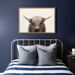 23" X 33" Sylvie Highland Cow Color Framed Canvas By The Creative Bunch Studio Natural - Kate And Laurel -Northlight Store GUEST 860b0f91 6b28 4e62 8a75 a22631a73ba4