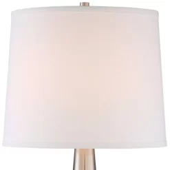 360 Lighting Karla Art Deco Style Table Lamps 25" High Set Of 2 Brushed Nickel With USB Charging Port And Table Top Dimmers White Fabric Drum For Desk -Northlight Store GUEST 868b441e 1e68 45fd afac ef63ce4d76d5