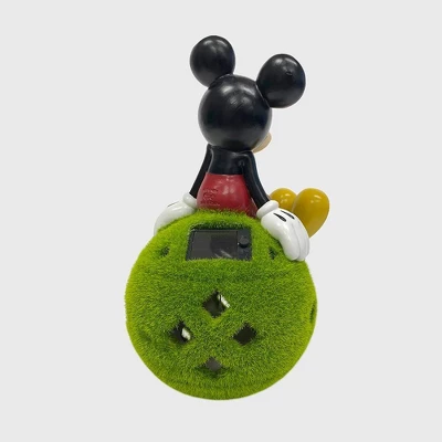 Disney 10" Stone Mickey Mouse Sitting On Flocked Ball Garden Statue 3 Disney 10" Stone Mickey Mouse Sitting On Flocked Ball Garden Statue - Image 3