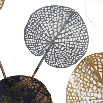 Modern Metal Floral Wall Decor - Olivia & May 3 Modern Metal Floral Wall Decor - Olivia & May - Image 3