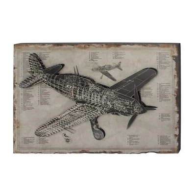Industrial Transportation Wall Decor White - Olivia & May 3 Industrial Transportation Wall Decor White - Olivia & May - Image 3