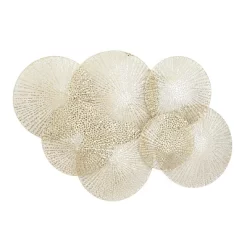 Metal Plate Wall Decor With Perforated Design Gold - Olivia & May -Northlight Store GUEST 888f8415 c34f 44f3 81c7 393f36948a04