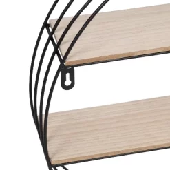 Honey-Can-Do Round Metal And MDF Wall Shelf Black