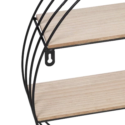 Honey-Can-Do Round Metal And MDF Wall Shelf Black 1 Honey-Can-Do Round Metal And MDF Wall Shelf Black