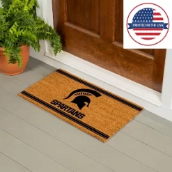 Evergreen Michigan State University Logo Turf Mat, Brown- 28 X 16 Inches Indoor Outdoor Doormat -Northlight Store GUEST 89a9672a ed69 4f2f 985b a1b1f85a1f45