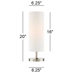360 Lighting Heyburn Modern Accent Table Lamps 20" High Set Of 2 Brushed Nickel With USB And AC Power Outlet In Base White Cylinder Shade For Desk 15 360 Lighting Heyburn Modern Accent Table Lamps 20" High Set Of 2 Brushed Nickel With USB And AC Power Outlet In Base White Cylinder Shade For Desk -Northlight Store GUEST 89d7f214 91dc 4c97 977e 2ec9aade07fd