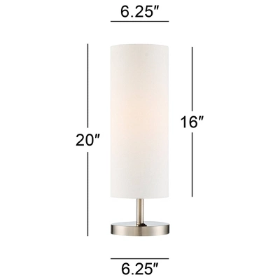 360 Lighting Heyburn Modern Accent Table Lamps 20" High Set Of 2 Brushed Nickel With USB And AC Power Outlet In Base White Cylinder Shade For Desk 8 360 Lighting Heyburn Modern Accent Table Lamps 20" High Set Of 2 Brushed Nickel With USB And AC Power Outlet In Base White Cylinder Shade For Desk - Image 8