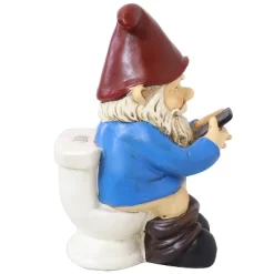 Sunnydaze Decor Sunnydaze Cody The Garden Gnome On The Throne Reading Phone Indoor/Outdoor Lightweight Resin Lawn And Garden Statue - 9.5" H -Northlight Store GUEST 8ab87582 4583 4538 92c0 a37e8e212fbd
