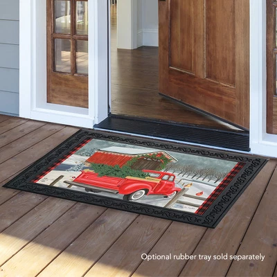Briarwood Lane Festive Covered Bridge Christmas Doormat Red Pickup Truck Indoor Outdoor 30" X 18" 2 Briarwood Lane Festive Covered Bridge Christmas Doormat Red Pickup Truck Indoor Outdoor 30" X 18" - Image 2