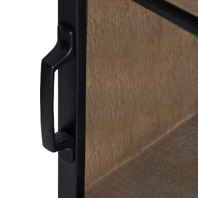 30" X 28" Barnhardt Decorative Wooden Wall Cabinet With 2 Sliding Glass Doors Rustic Brown - Kate & Laurel All Things Decor 3 30" X 28" Barnhardt Decorative Wooden Wall Cabinet With 2 Sliding Glass Doors Rustic Brown - Kate & Laurel All Things Decor - Image 3