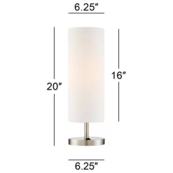360 Lighting Heyburn Modern Accent Table Lamps 20" High Set Of 2 Brushed Nickel With USB And AC Power Outlet In Base White Cylinder Shade For Desk 12 360 Lighting Heyburn Modern Accent Table Lamps 20" High Set Of 2 Brushed Nickel With USB And AC Power Outlet In Base White Cylinder Shade For Desk -Northlight Store GUEST 8c9017e9 6ca9 48bc a7a5 446e5ec44230