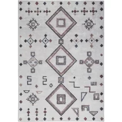 Nicole Curtis Machine Washable Series 1 Bohemian Diamond Motif Indoor Rug -Northlight Store GUEST 8d7264b4 fff9 47ce 9642 d14c477941c0