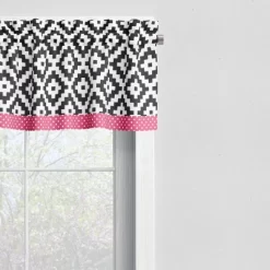 Bacati - Love Black/Fuschia Window Valance