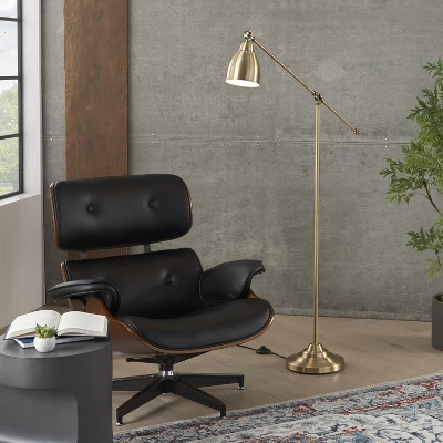 54" Metal Swing Arm Reading Floor Lamp - Nourison 2 54" Metal Swing Arm Reading Floor Lamp - Nourison - Image 2