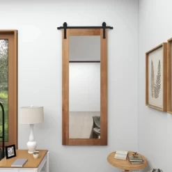 Wood Wall Mirror With Metal Hanging Rod Brown - Olivia & May -Northlight Store GUEST 8fa36161 e1eb 4db1 a128 3649e57e462b