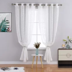 Trinity Embroidered Sheers Semi Curtains Transparent Drapes Window Treatments Grommet Top, 2 Panels -Northlight Store GUEST 90577bf2 4f7b 494b a99e 43a4fd4d9591