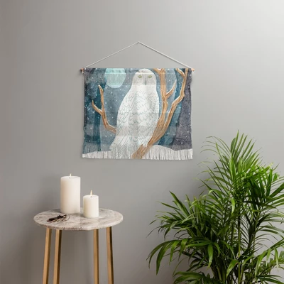 Sewzinski Snowy Owl At Night Fiber Wall Hanging - Society6 1 Sewzinski Snowy Owl At Night Fiber Wall Hanging - Society6