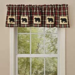 Park Designs Concord Bear Lined Valance - 60" - Red
