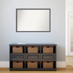 38" X 26" Non-Beveled Eva Black Silver Thin Wall Mirror - Amanti Art -Northlight Store GUEST 911fb92f eb70 48c4 85e9 6f0224857fb4