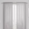 Kate Aurora Essential 1 Piece Silver Gray Sheer Voile Rod Pocket Window Curtain Panel