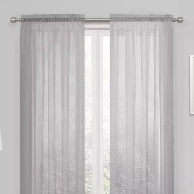 Kate Aurora Essential 1 Piece Silver Gray Sheer Voile Rod Pocket Window Curtain Panel 1 Kate Aurora Essential 1 Piece Silver Gray Sheer Voile Rod Pocket Window Curtain Panel