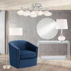 360 Lighting Serrena Modern Accent Table Lamp 23" High White Glass Brushed Nickel Metal With Nightlight Drum Shade For Bedroom Living Room House Home -Northlight Store GUEST 9509894d 9834 4254 97d0 c85cccf24dbe