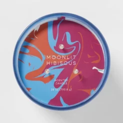 28oz Glass Moonlit Hibiscus Candle Light Blue - Opalhouse™ -Northlight Store GUEST 9562dc6d 4e42 481c 91d9 1f68f9f8ac72