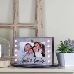 Northlight LED Lighted Faith & Family Picture Frame With Clip - 4" X 6"
