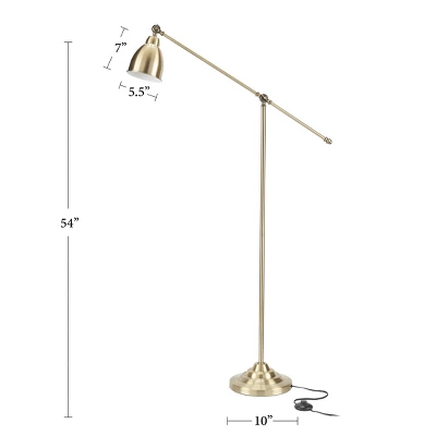 54" Metal Swing Arm Reading Floor Lamp - Nourison 3 54" Metal Swing Arm Reading Floor Lamp - Nourison - Image 3