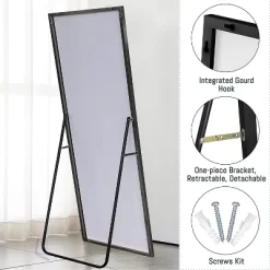 Kacee 71"x28" Full Length Mirror With Standing Holder Aluminum Alloy Frame Floor Mirror (with Stand) - The Pop Home -Northlight Store GUEST 96d2b699 d741 4bc3 8049 6e72902b8811
