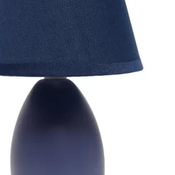 9.45" Petite Ceramic Oblong Bedside Table Desk Lamp With Matching Tapered Drum Shade Blue - Creekwood Home -Northlight Store GUEST 972ea1c1 5821 4c72 9505 08cf94321427