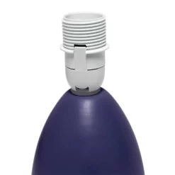 9.45" Petite Ceramic Oblong Bedside Table Desk Lamp With Matching Tapered Drum Shade Blue - Creekwood Home -Northlight Store GUEST 975f5d86 3e79 4507 8ae5 61da0aea5ad5