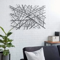 Metal Geometric Overlapping Lines Wall Decor Dark Gray - Olivia & May -Northlight Store GUEST 9896f990 0f67 4a62 9420 b25633c6d36a