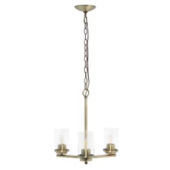 3-Light 15" Classic Contemporary Clear Glass/Metal Hanging Pendant Chandelier - Lalia Home -Northlight Store GUEST 98f46af7 09d4 4efb 943e 8fbecf5a64e3