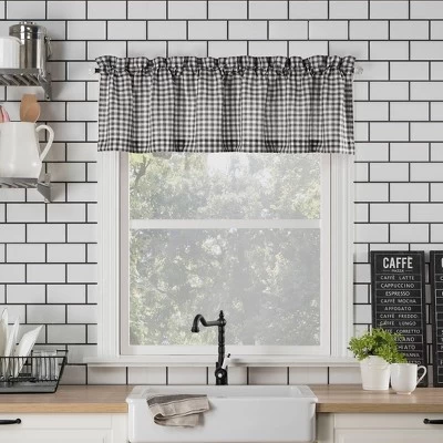 54"x14" Parkham Farmhouse Plaid Rod Pocket Semi-Sheer Kitchen Curtain Valance - No. 918 8 54"x14" Parkham Farmhouse Plaid Rod Pocket Semi-Sheer Kitchen Curtain Valance - No. 918 - Image 8