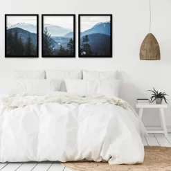 (Set Of 3) Triptych Wall Art Morning Mountain Views By Tanya Shumkina - Set Of 3 Framed Prints - Americanflat