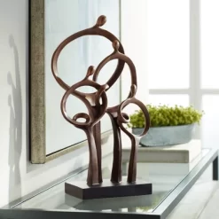 Kensington Hill Abstract Family 19 1/4" High Bronze Sculpture Home Decor For Living Room Dining Bathroom Bedroom Office End Table Book-Shelf Brown