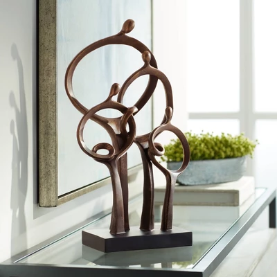 Kensington Hill Abstract Family 19 1/4" High Bronze Sculpture Home Decor For Living Room Dining Bathroom Bedroom Office End Table Book-Shelf Brown 1 Kensington Hill Abstract Family 19 1/4" High Bronze Sculpture Home Decor For Living Room Dining Bathroom Bedroom Office End Table Book-Shelf Brown