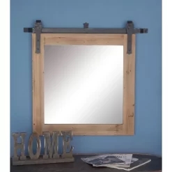 Wood Wall Mirror With Metal Hanging Rod Brown - Olivia & May -Northlight Store GUEST 9aa997dd 1d53 49bb 83a2 8090348a78be