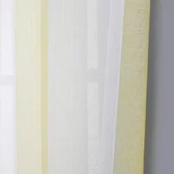 Trinity Kitchen Curtains Vertical Geometric Small Sheer Tier Stripe Set Linen Textured Rod Pocket, Set Of 2