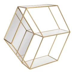26" X 7" X 23" Lintz Hexagon Shelves With Mirror - Kate & Laurel All Things Decor 11 26" X 7" X 23" Lintz Hexagon Shelves With Mirror - Kate & Laurel All Things Decor -Northlight Store GUEST 9d1a9402 f89c 4881 be37 55c65559b34e