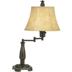 Regency Hill Traditional Accent Table Lamp Swing Arm 22.5" High Bronze Metal Faux Leather Bell Leather Shade For Living Room Family Bedroom -Northlight Store GUEST 9d559499 5ed0 4401 92ae ed3747c17ad3