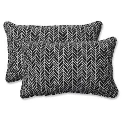 Outdoor/Indoor Herringbone Rectangular Throw Pillow Set Of 2 - Pillow Perfect -Northlight Store GUEST 9d6defd0 ac81 4ec9 bb70 87a5305ff09a
