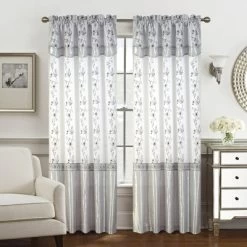 Priscilla Embroidered Panel With Double Valance - RT Designers Collection -Northlight Store GUEST 9e7cce4b c2bd 4084 9662 41035ddec465