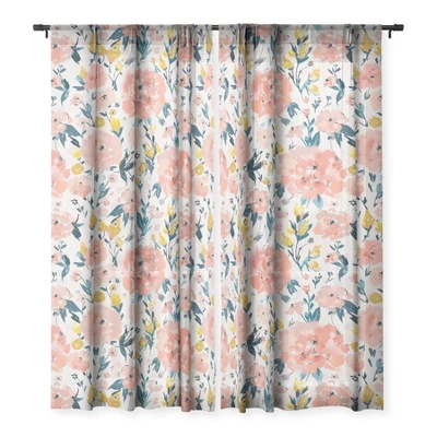 Alison Janssen Tropical Coral Floral Single Panel Sheer Window Curtain - Deny Designs 2 Alison Janssen Tropical Coral Floral Single Panel Sheer Window Curtain - Deny Designs - Image 2