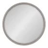 32" X 32" Hogan Round Framed Decorative Wall Mirror Gray - Kate & Laurel All Things Decor