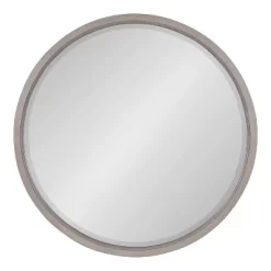 32" X 32" Hogan Round Framed Decorative Wall Mirror Gray - Kate & Laurel All Things Decor