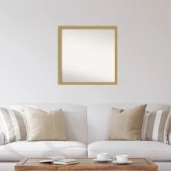 28" X 28" Non-Beveled Grace Brushed Gold Narrow Wall Mirror - Amanti Art -Northlight Store GUEST a11c96dd 73c7 4e92 a98e ae26cce979ba