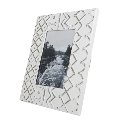Multi Print 5X7 Gray & White Metal Photo Frame - Foreside Home & Garden 5 Multi Print 5X7 Gray & White Metal Photo Frame - Foreside Home & Garden - Image 5