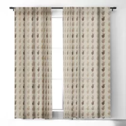 Iveta Abolina Peace Hands Tan 64" X 50" Single Panel Room Darkening Window Curtain - Deny Designs